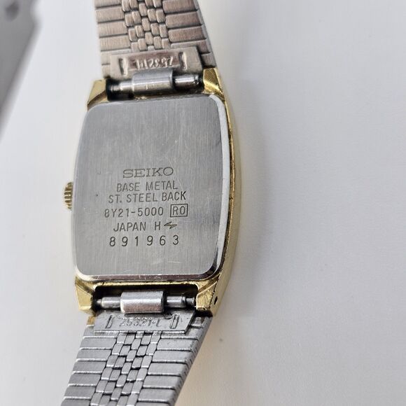 VTG Seiko Women Watch 20MM Gold Dial Bracelet Band‎ Up to 7.5\